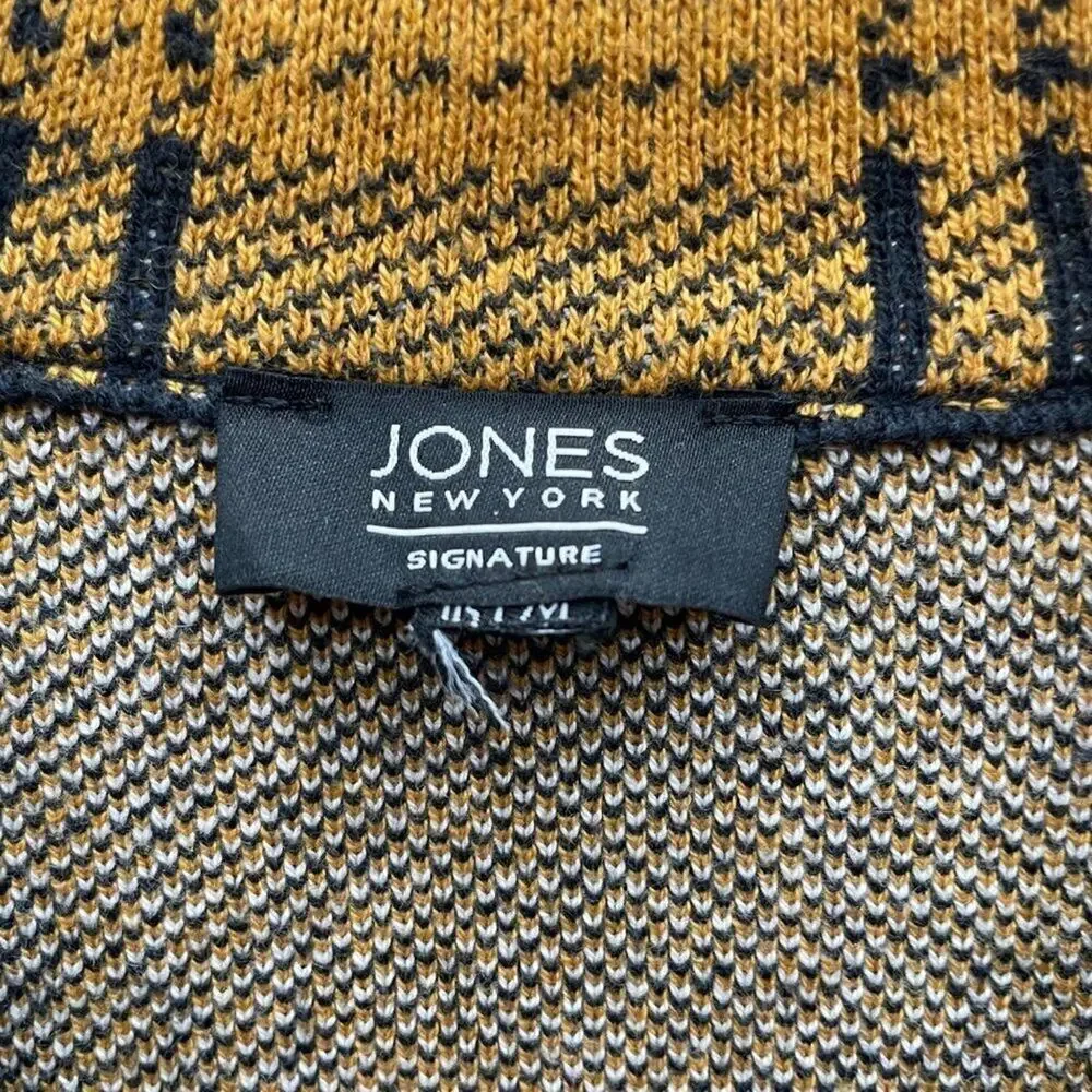 Jones New York Plaid Full Zip Poncho Cardigan Size 2XL